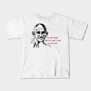 Mahatma Gandhi - Be The Change Kids T-Shirt